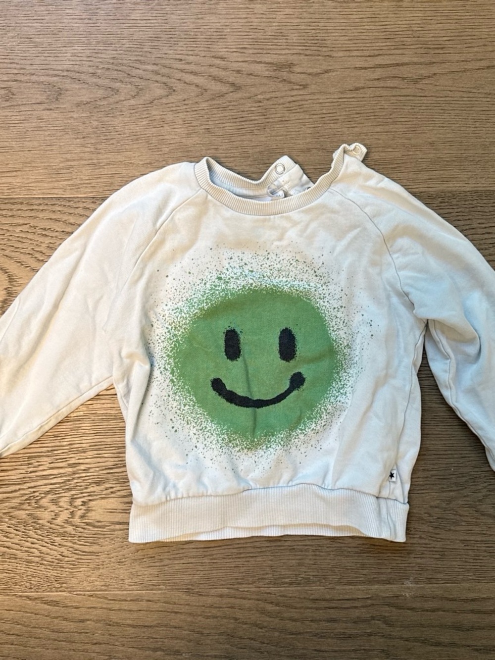 Molo Cream Sweatshirt with Green Smiley